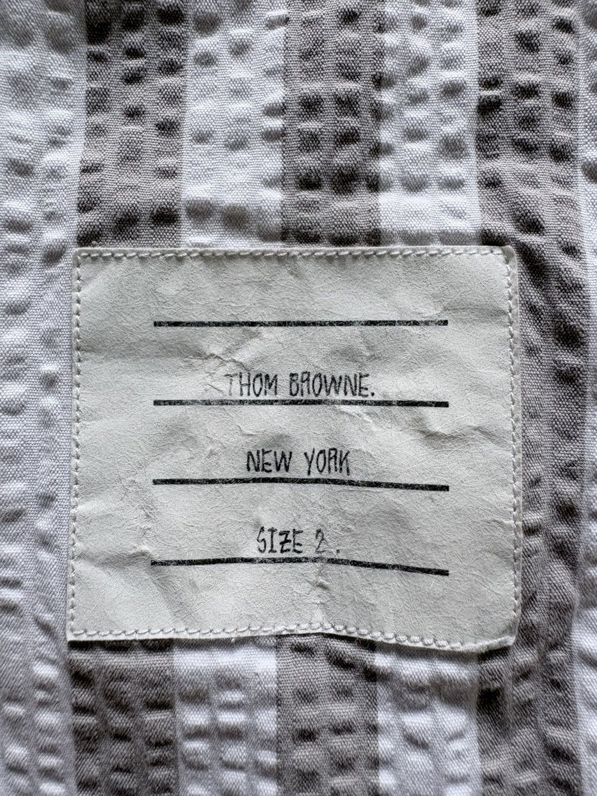 Thom Browne Thom Browne White Grey Striped Button shirt Size US M / EU 48-50 / 2 - 8 Thumbnail
