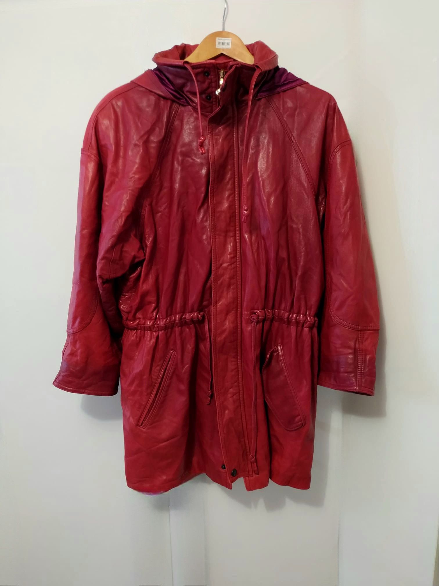 Nancy Lord high quality vintage red leather jacket sz M