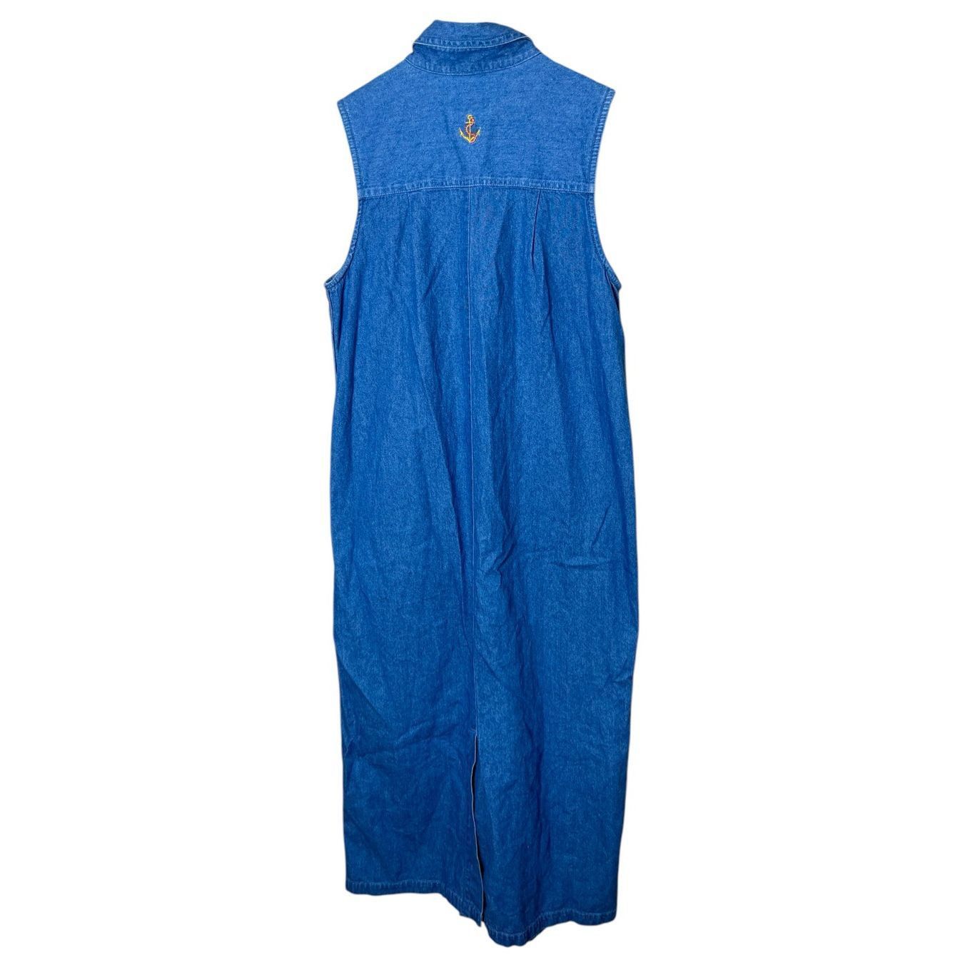 Other Vintage Christopher & Banks Denim Maxi Dress Embroidered Nau Size M / US 6-8 / IT 42-44 - 8 Thumbnail