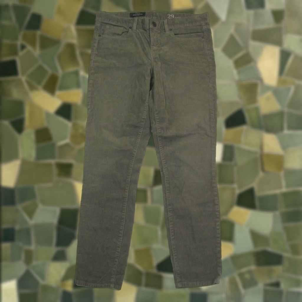 J.Crew J.Crew Brown Corduroy Cotton Stretch Toothpick Ankle Slim Pant Women Size 29 Size 29" - 1 Thumbnail