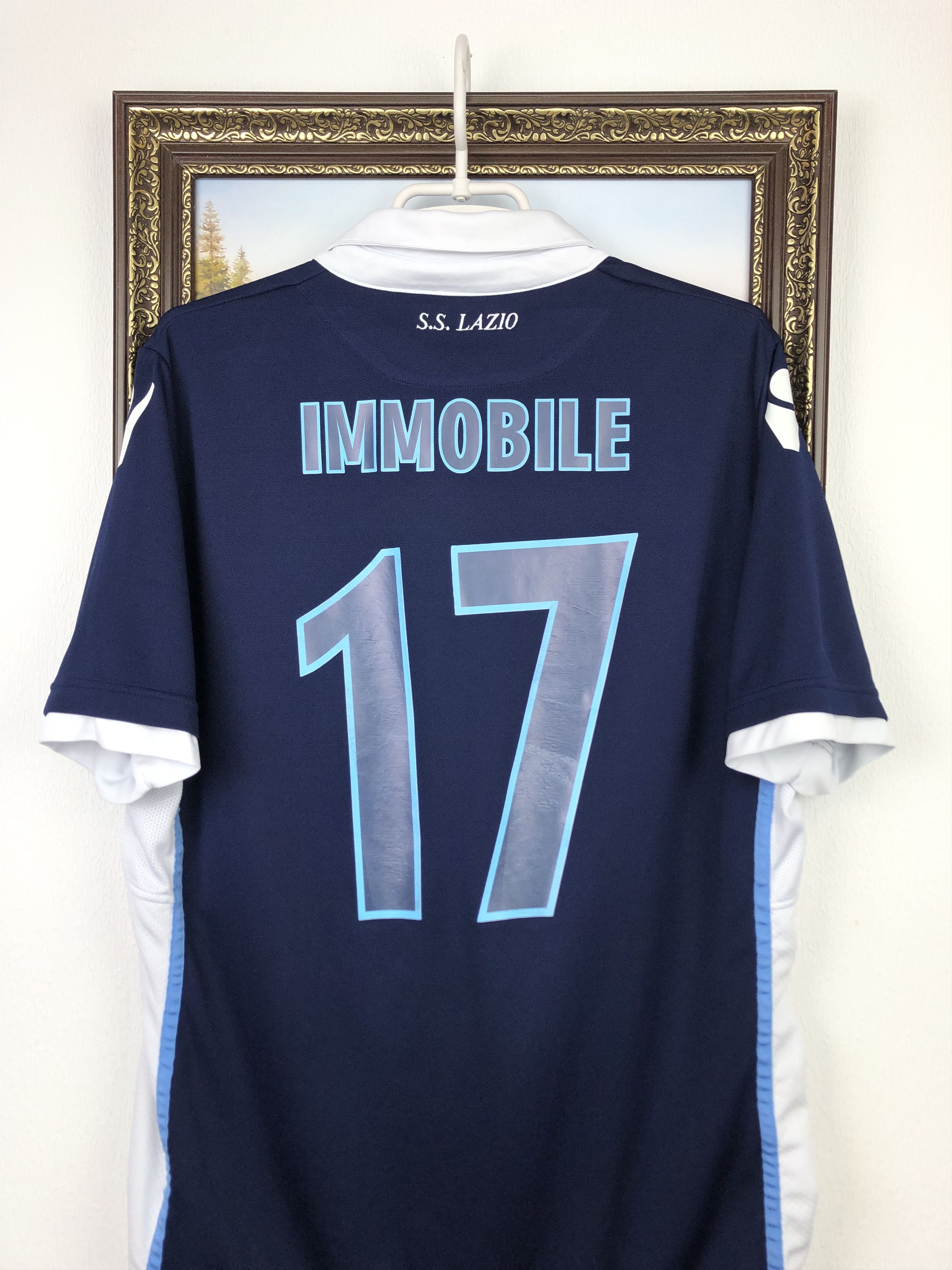 Macron Lazio football shirt 2016 Soccer #17 Immobile Jersey Maglia Size US XL / EU 56 / 4 - 2 Thumbnail