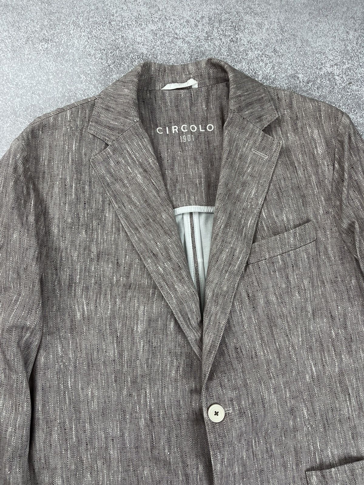 Circolo 1901 Circolo 1901 Slim Fit Herringbone Blazer Jacket Size 54 Size US L / EU 52-54 / 3 - 5 Thumbnail