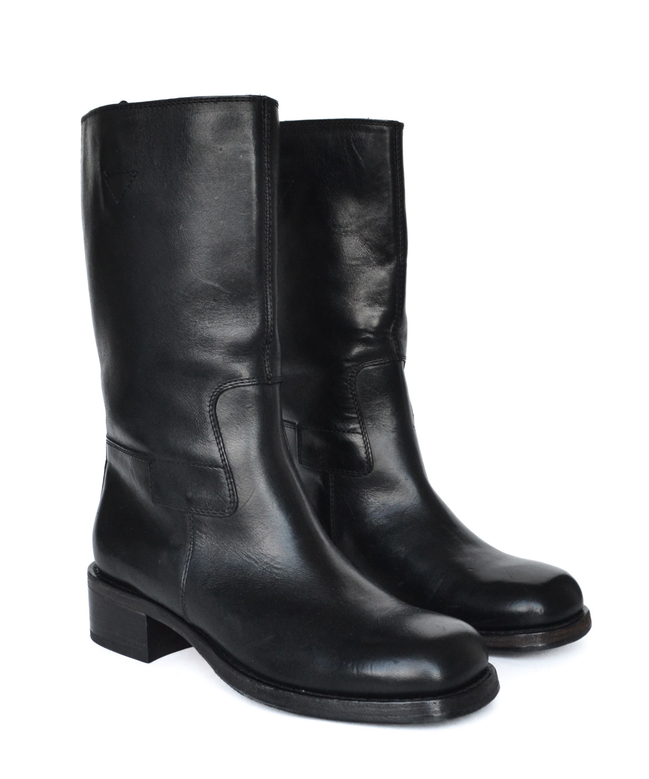 Miu Miu MIU MIU Boots Black Leather Peco Shoes Combat PRADA Size US 6 / IT 36 - 4 Thumbnail