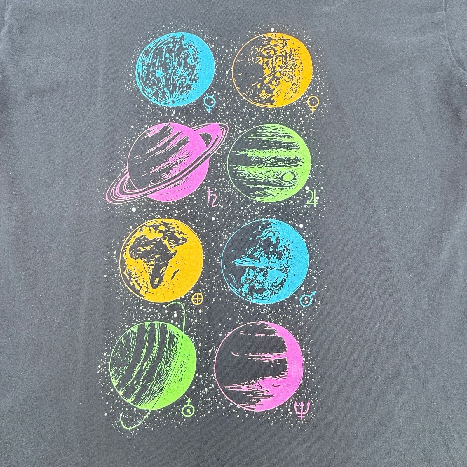 Gildan Neon Planet Astronomy Graphic T-Shirt - Black Gildan Large Size US L / EU 52-54 / 3 - 1 Thumbnail