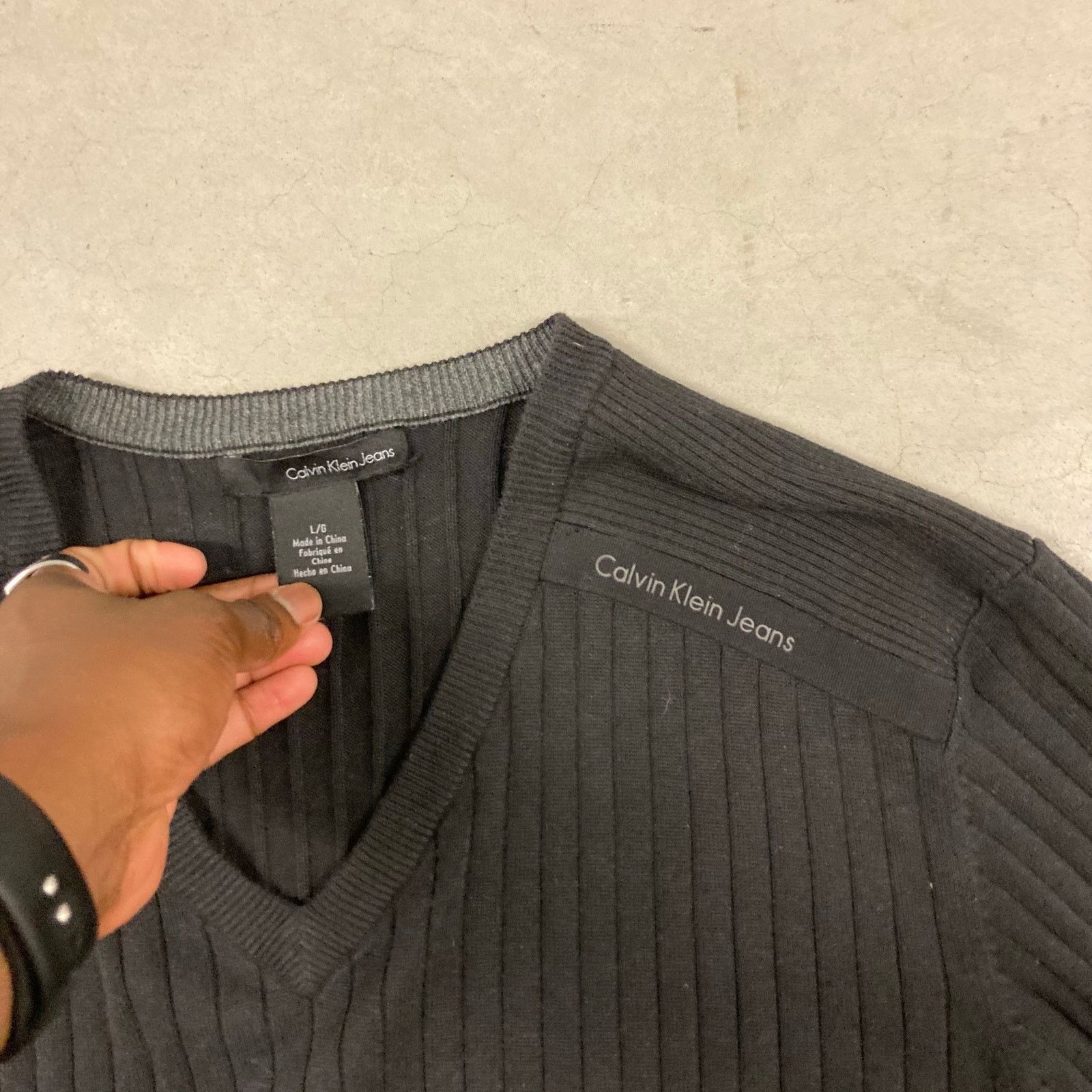 Calvin Klein × Vintage Y2K ribbed Calvin Klein sweater Size US L / EU 52-54 / 3 - 4 Thumbnail