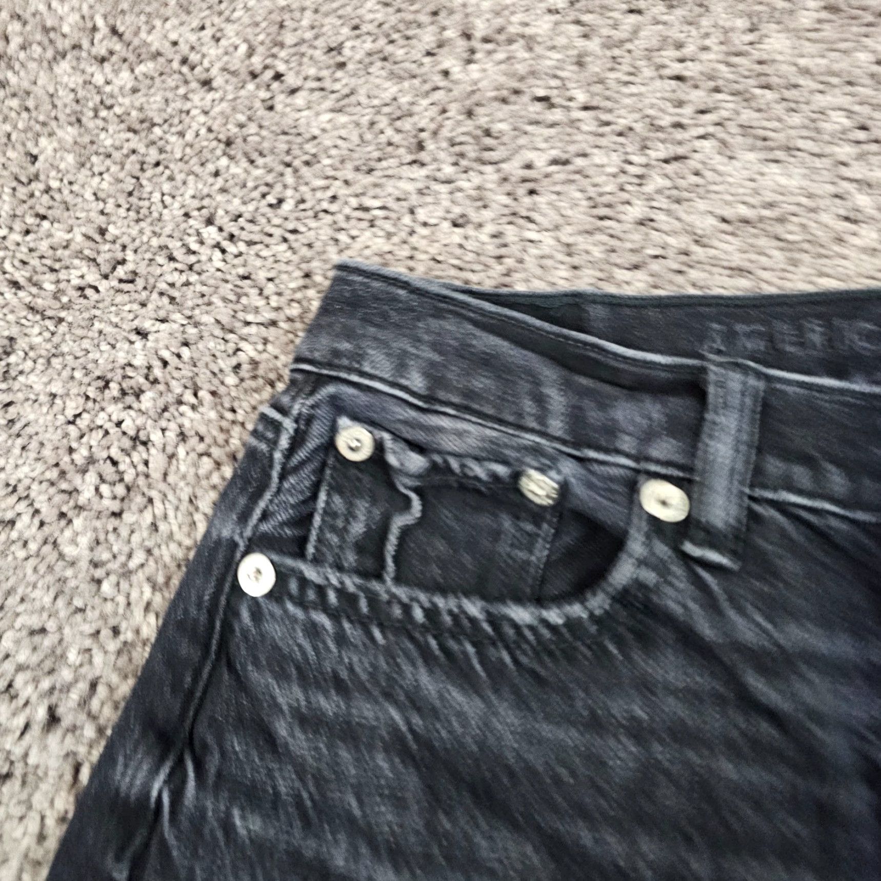 American Eagle Outfitters American Eagle Jeans Womens 0 High Rise Black Distressed Baggy 24x30 Grunge Size 25" / US 0 / IT 36 - 3 Thumbnail