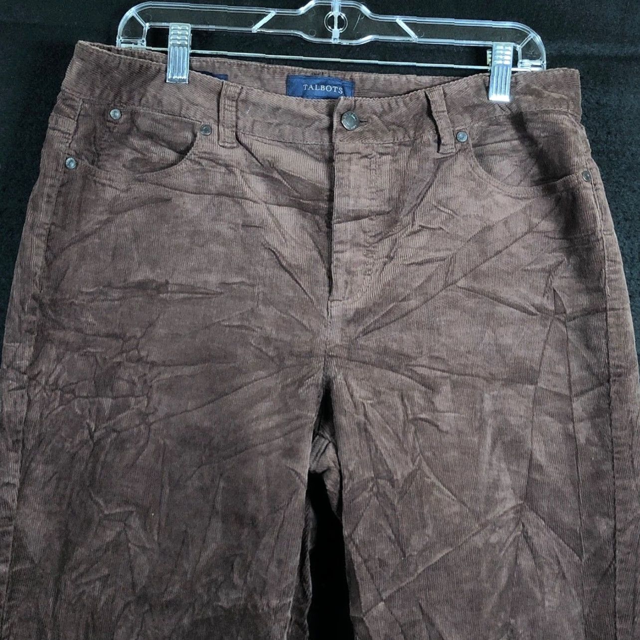 Talbots Talbots Womens Pants Brown Corduroy High Rise Heritage Straight Stretch 12 Size 24" / US 00 / IT 34 - 2 Thumbnail