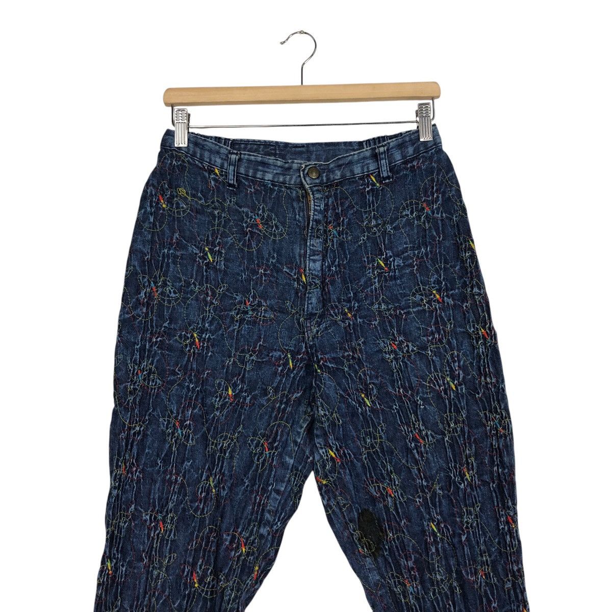 Japanese Brand 📌Vintage Denim Jeans Colourful Quilted Design Size 28" / US 6 / IT 42 - 5 Thumbnail