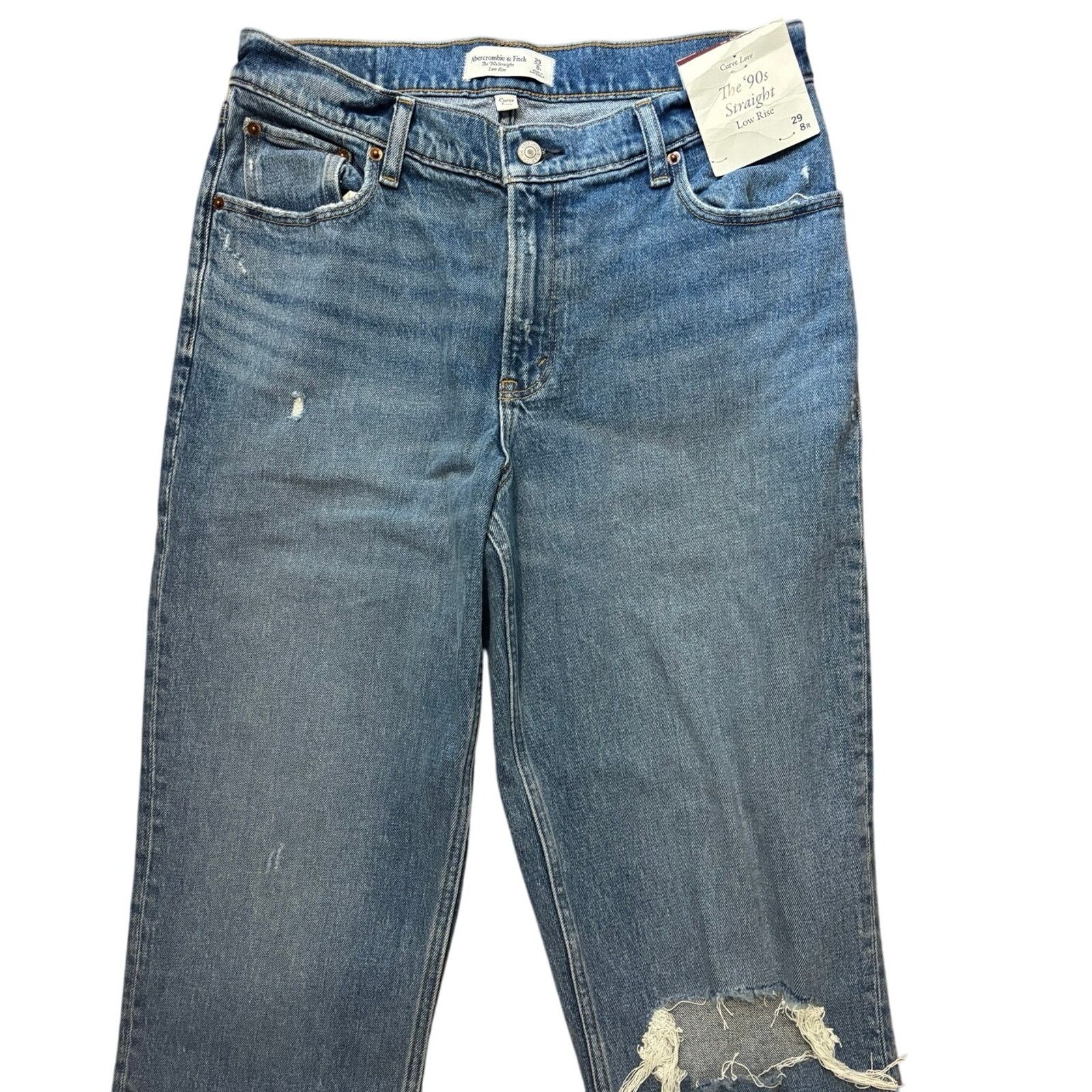 Abercrombie & Fitch NWT Abercrombie & Fitch The 90’s Straight Low Rise Jean 8R Size 30" / US 8 / IT 44 - 3 Thumbnail