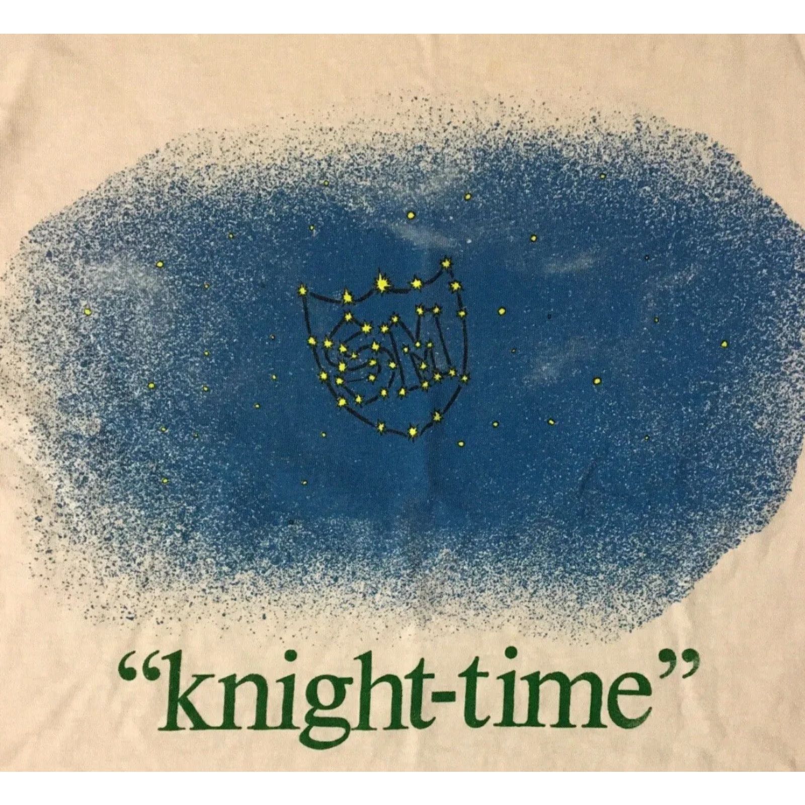 Vintage VINTAGE 90s Saint Mary Knights Night Time faded Shirt M White distressed crew neck Funny Track & Field PE Grunge Size US M / EU 48-50 / 2 - 3 Thumbnail