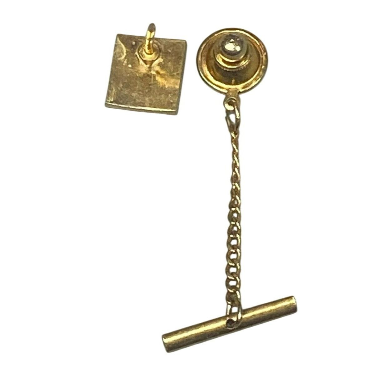 Other Vintage Gold Tone Tie Tack With Chain & Bar Size ONE SIZE - 5 Thumbnail
