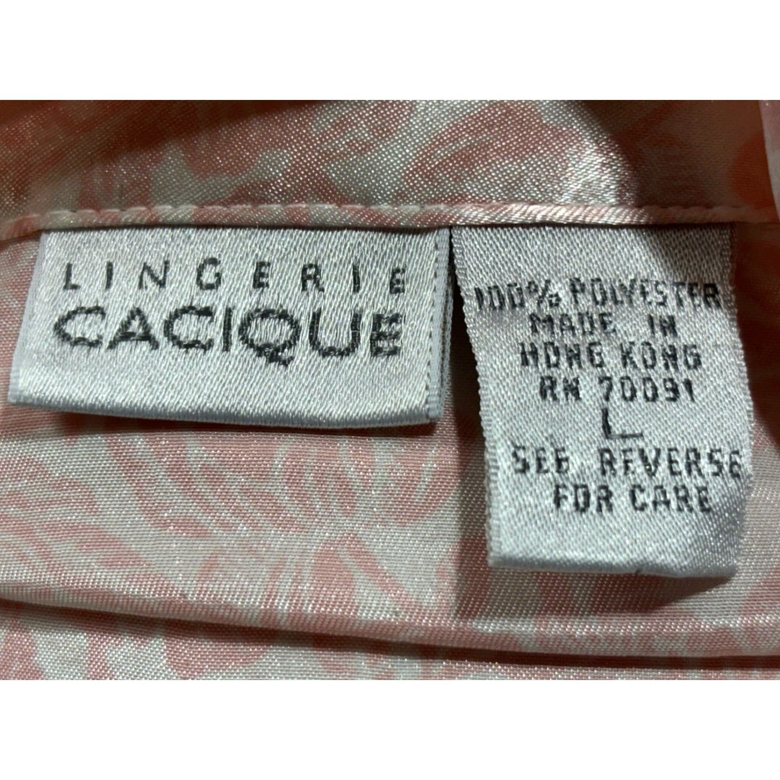 Vintage VINTAGE Cacique Satin Sleepshirt Women's Large Floral Nightgown 90s Pink White Nightwear Size L / US 10 / IT 46 - 7 Thumbnail