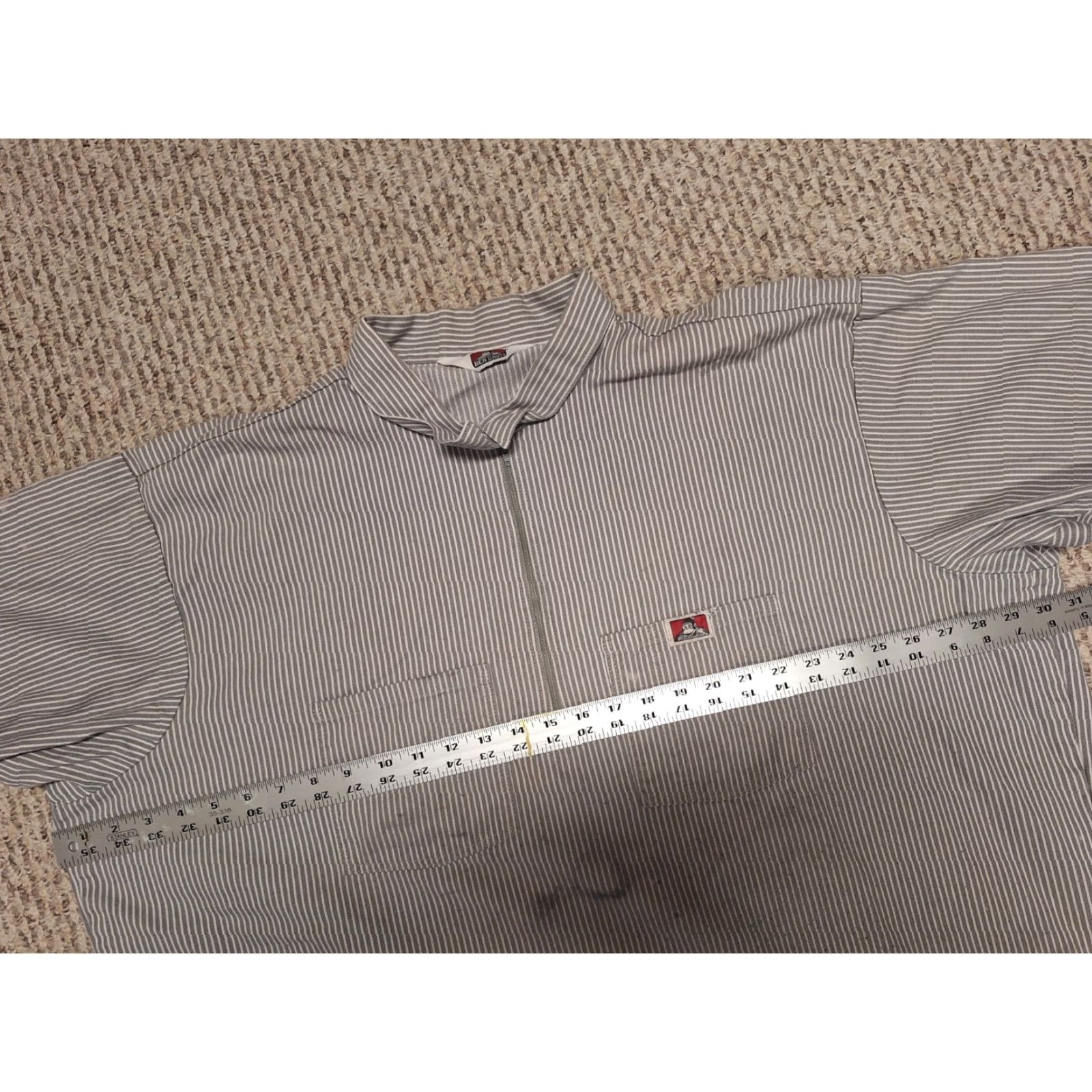 Ben Davis Ben Davis Shirt 3XL Gray Striped USA Made Half Zip Casual Men's Button-Up Short Sleeve Canvas Cotton Blend Polyester Blend Likely Flaws See Photos Size US XXL / EU 58 / 5 - 6 Thumbnail