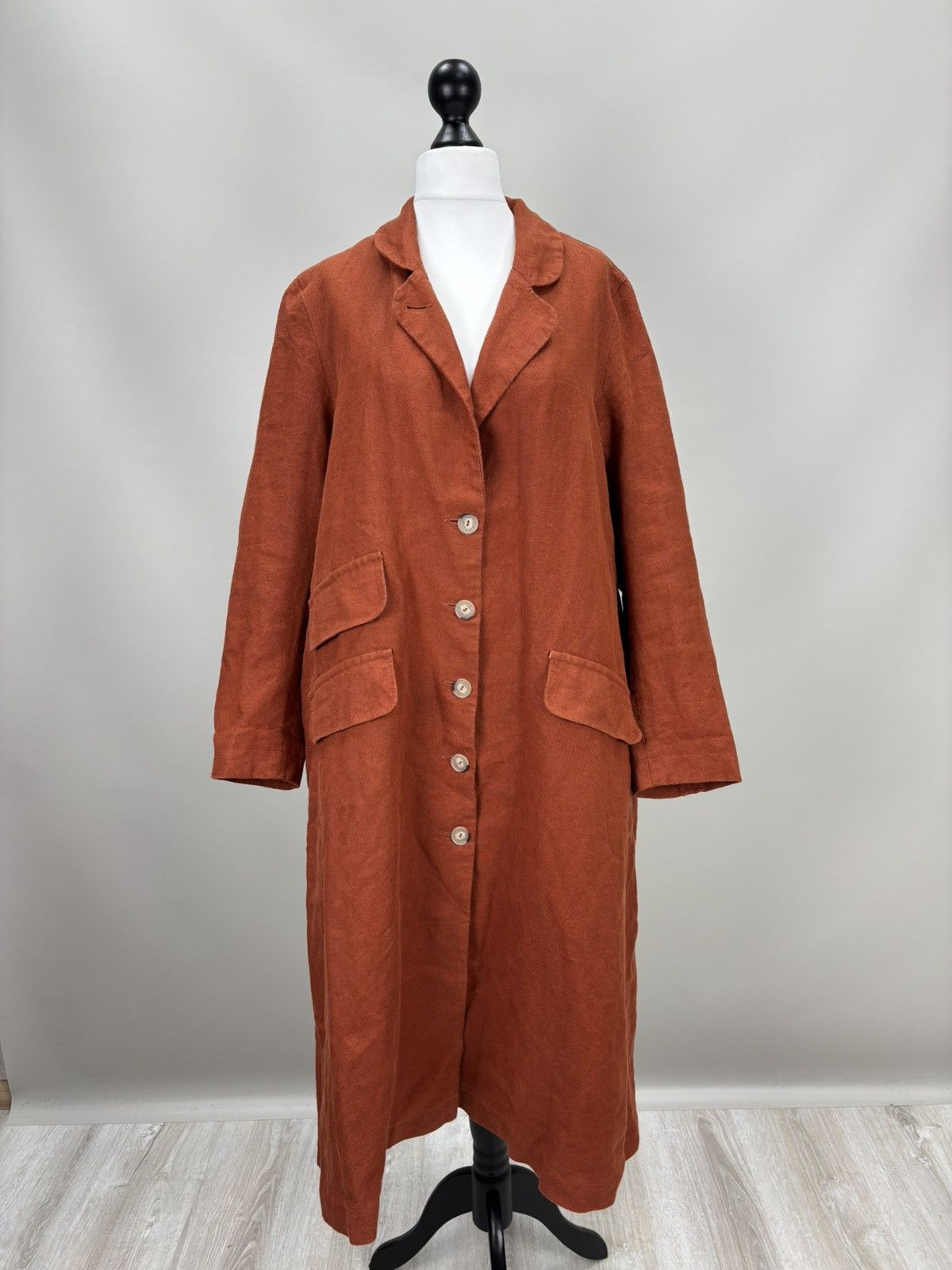 Other Womens linen coat Son de Flor Size XL/XXL Color Orange/Brown Size XL / US 12-14 / IT 48-50 - 1 Thumbnail