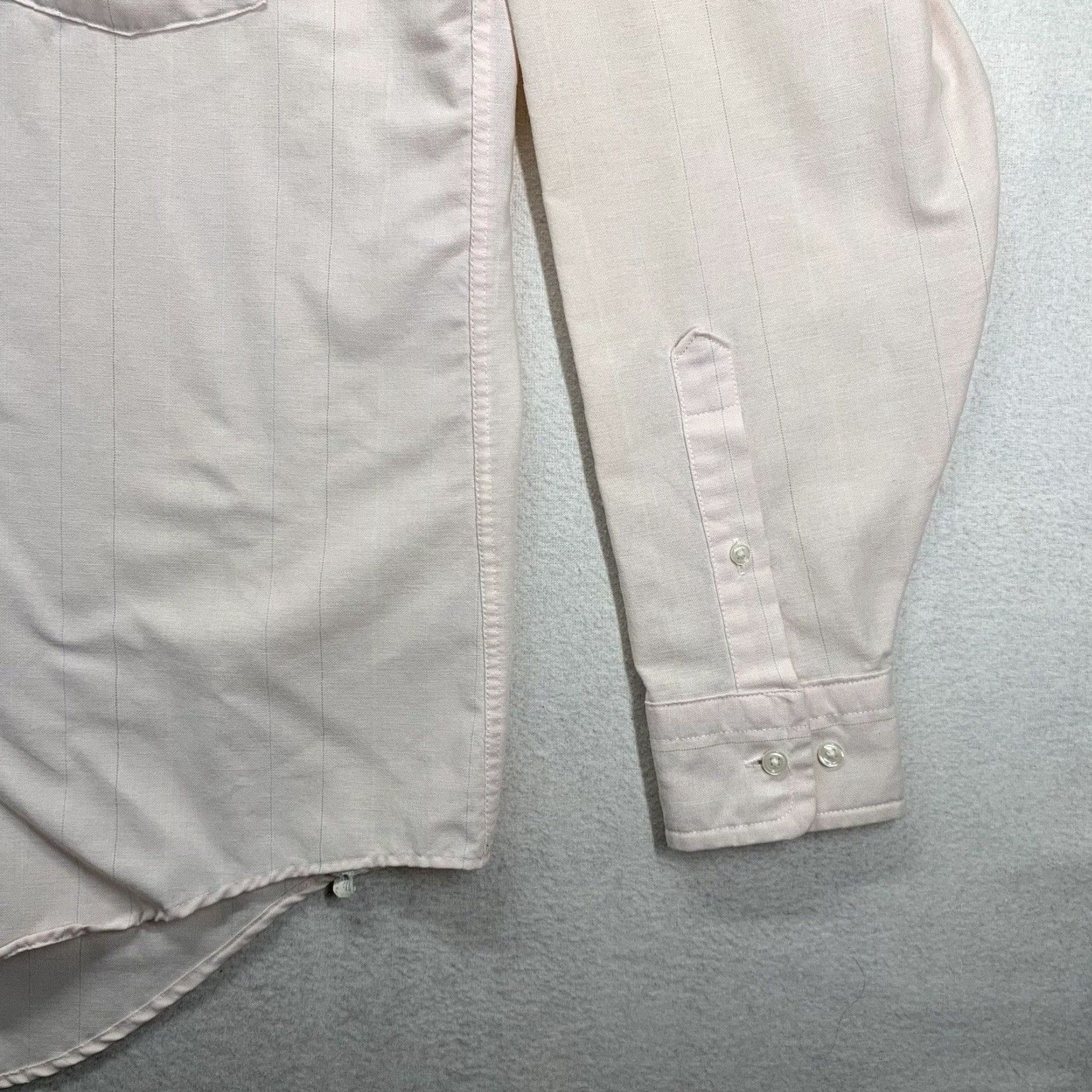 Arrow VINTAGE Arrow Dover B.D. by Arrow Shirt Striped Pink 60/40 Cotton Polyester Button-Up Collared Long Sleeve Mens 15 34/35 USA Regular Size US M / EU 48-50 / 2 - 4 Thumbnail