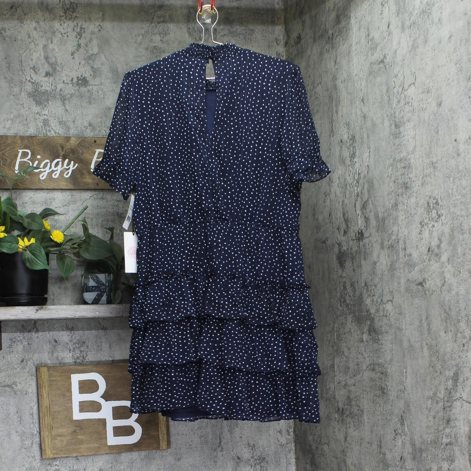 Other Nwt Crystal Doll Sleeve Babydoll Dress Navy Blue / White Xl Size XL / US 12-14 / IT 48-50 - 2 Thumbnail
