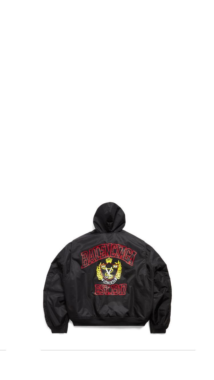 Balenciaga o1s1wg110625 DIY College Light Bomber Jacket in Black Size US L / EU 52-54 / 3 - 1 Preview