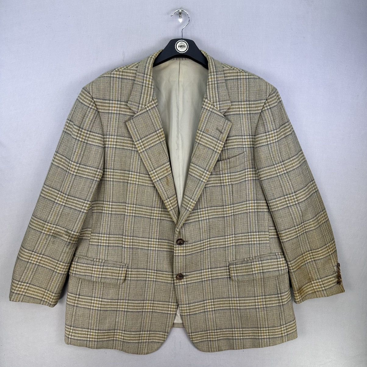 Burberry Vintage 90'a Burberrys New Wool Tartan Check Blazer Size US XL / EU 56 / 4 - 1 Thumbnail
