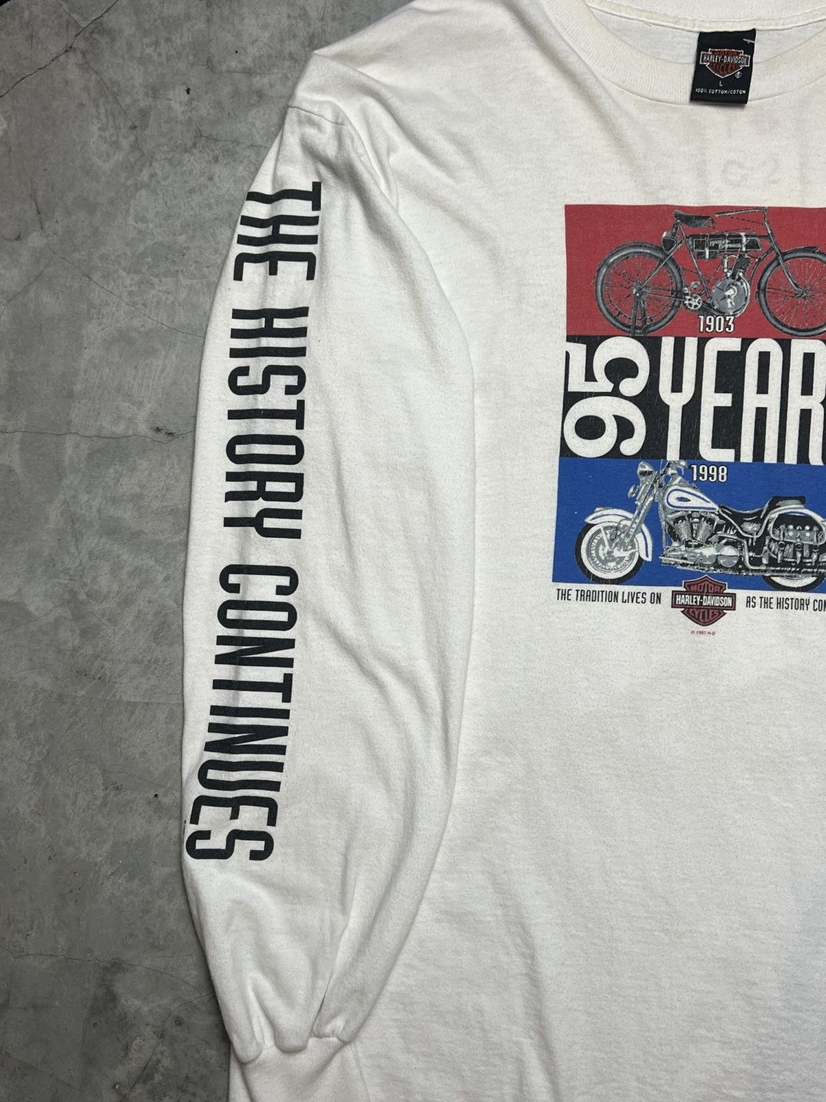 Harley Davidson Vintage Harley Davidson T-Shirt long sleeve 1998 Size US L / EU 52-54 / 3 - 3 Thumbnail