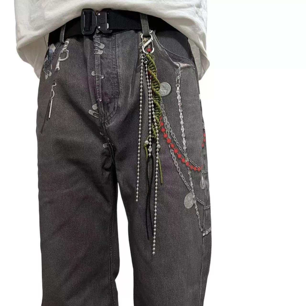 Vintage Retro hip-hop punk style jeans waist chain Size ONE SIZE - 5 Thumbnail