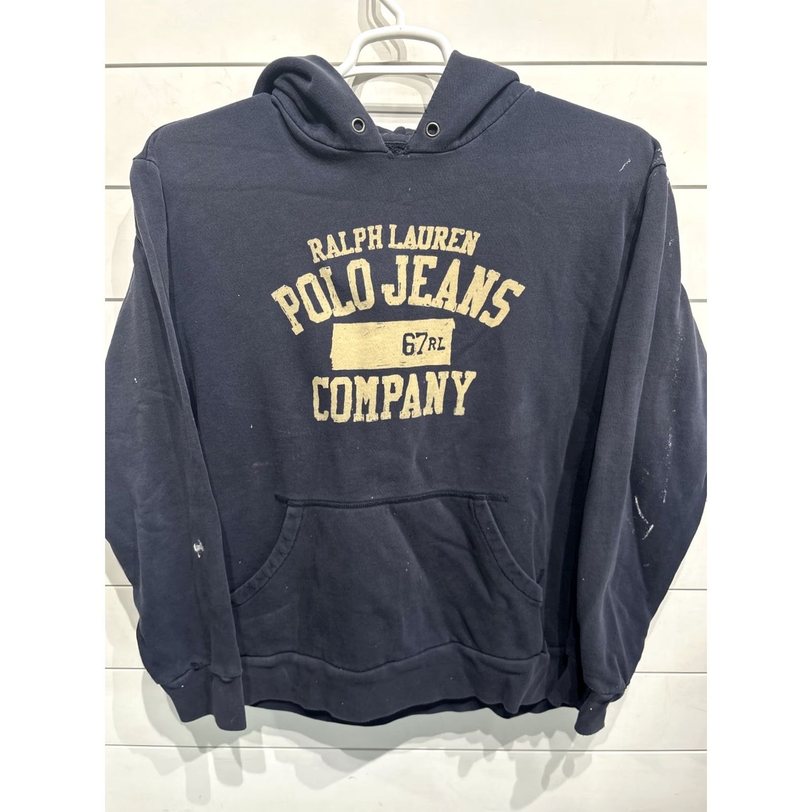 Vintage VTG Ralph Lauren Polo Jeans Co Pullover Hoodie XL Distressed Blue Sweatshirt Men Size US XL / EU 56 / 4 - 2 Thumbnail