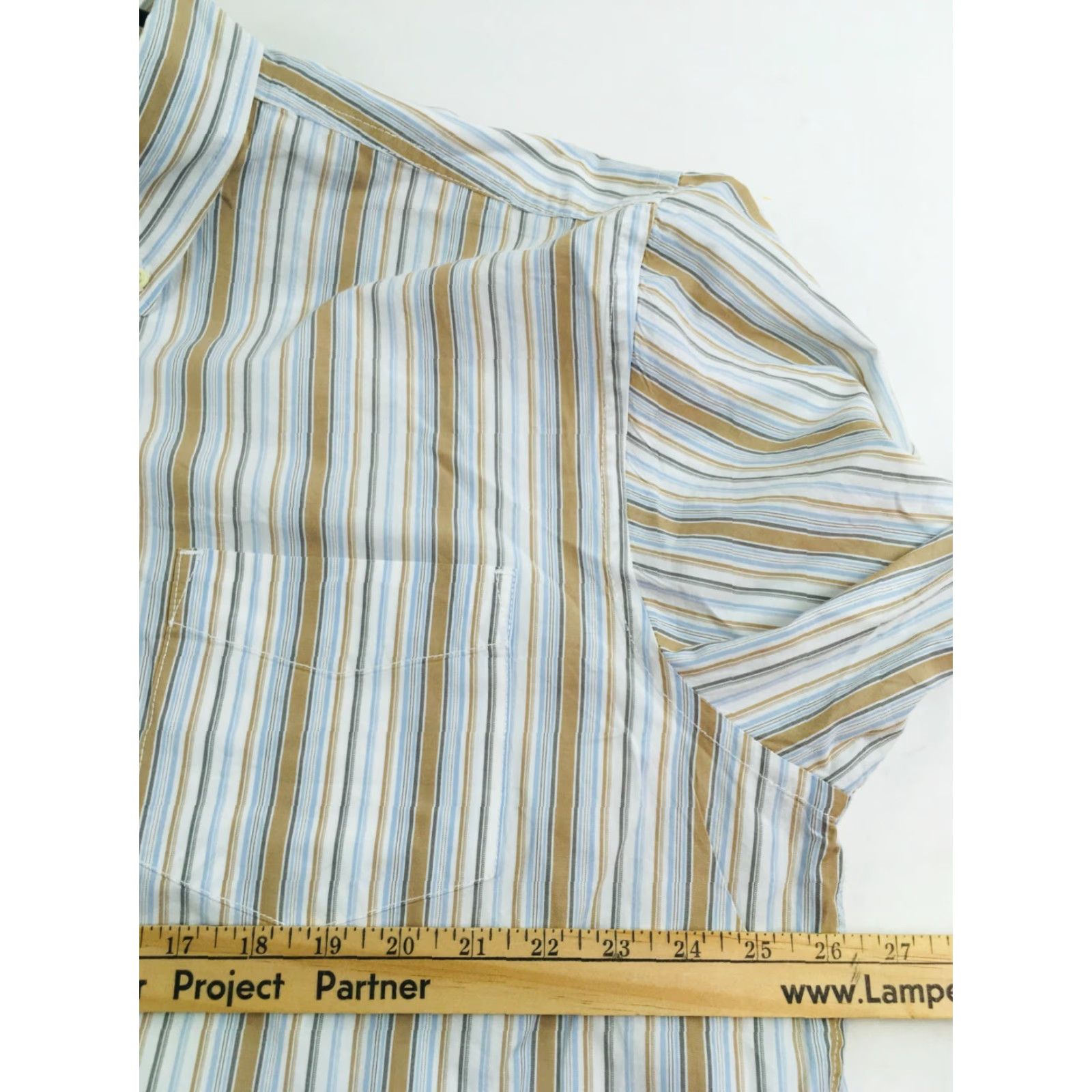 Gap Gap Shirt Button-Down XL Men Brown Black Striped Long Sleeve Casual Formal Regular Collar-Down Mens Size US XL / EU 56 / 4 - 4 Thumbnail
