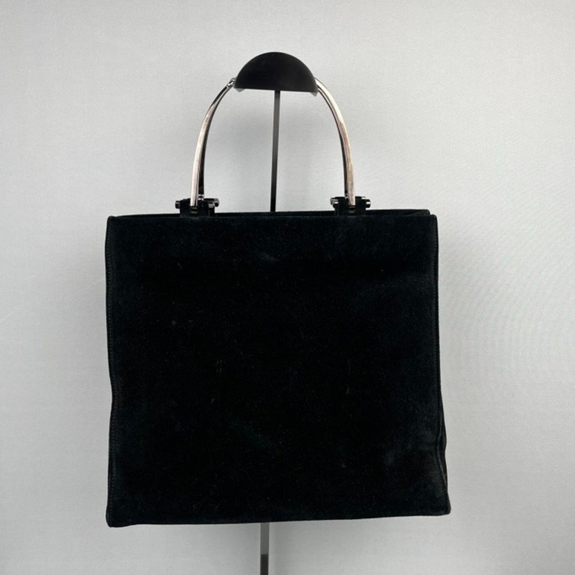 Gucci Gucci Black Suede Silver-Tone Handle Bag Vintage Size ONE SIZE - 1 Thumbnail