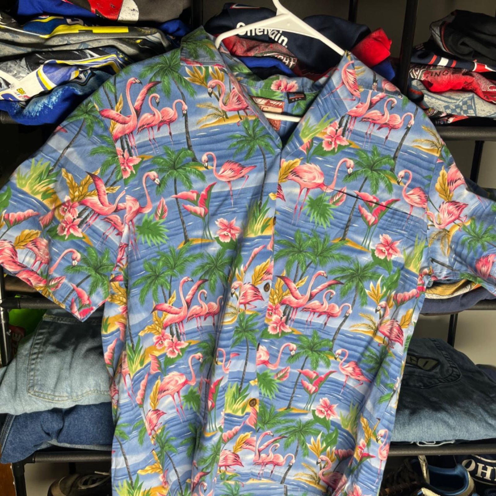 Other Vintage RJC Hawaiian Flamingo button up Shirt Size US L / EU 52-54 / 3 - 1 Thumbnail