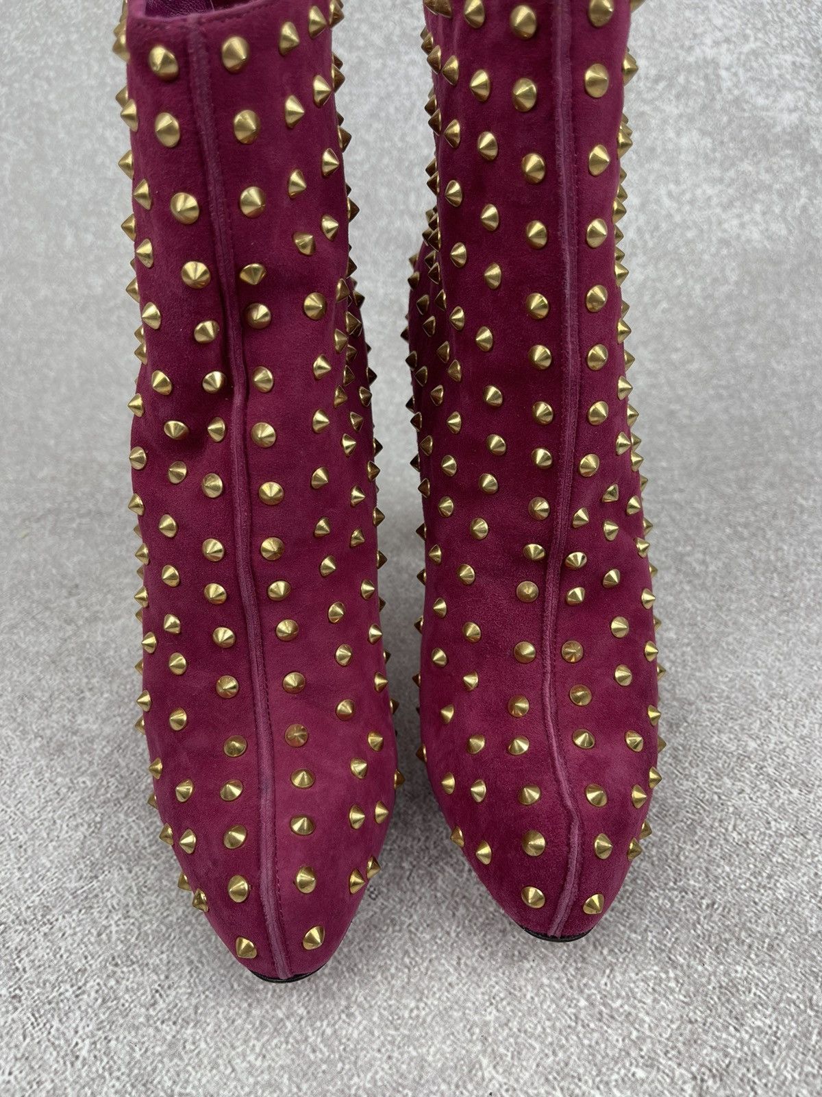 Christian Louboutin Christian Louboutin Ariella Clou Pink Suede Ankle Boots Size US 7.5 / IT 37.5 - 10 Thumbnail
