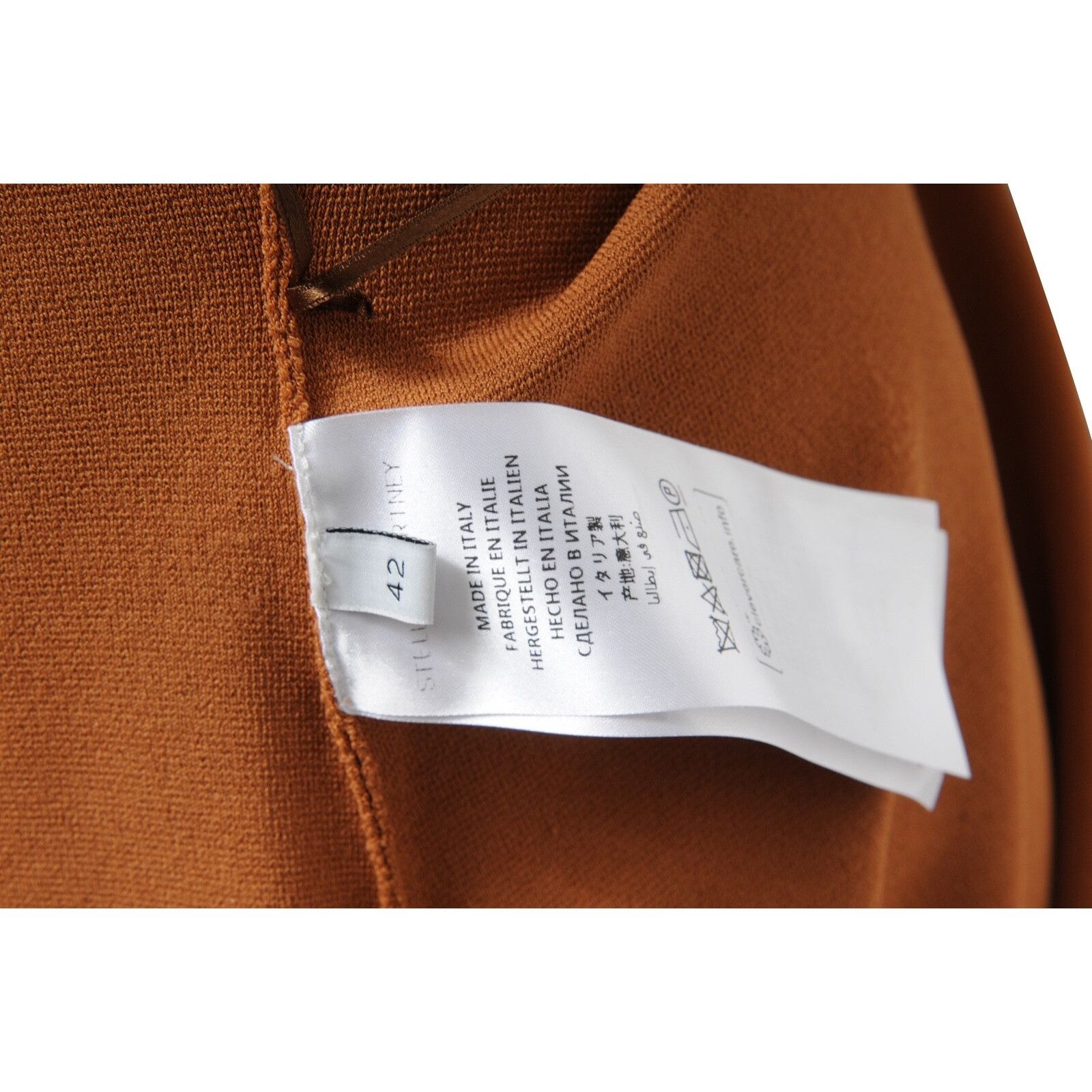 Stella McCartney Ruched Shoulder Midi Dress Size 42 Brown Size M / US 6-8 / IT 42-44 - 11 Thumbnail