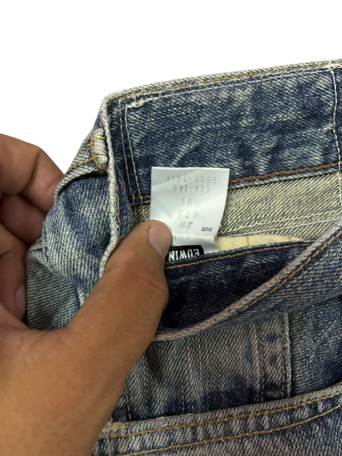 Edwin Vtg Edwin XVS Japan Distressed Jeans Size US 29 - 10 Thumbnail