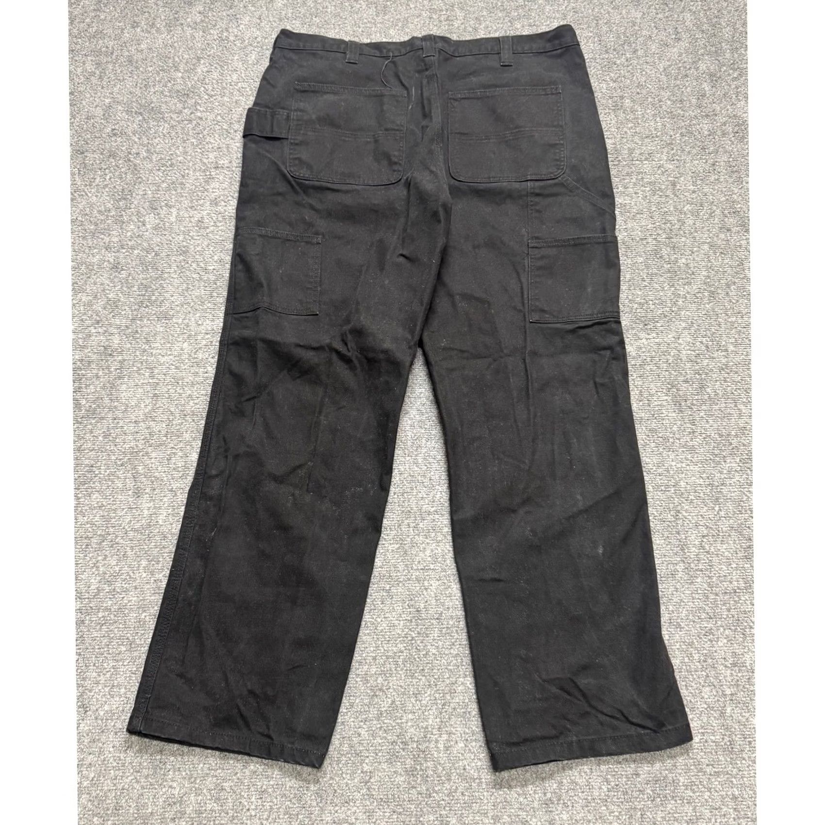 Vintage Brahma Pants Men's Carpenter 38x32 Black Cotton Workwear Wide Leg Mens 38 Regular Size US 38 / EU 54 - 2 Thumbnail