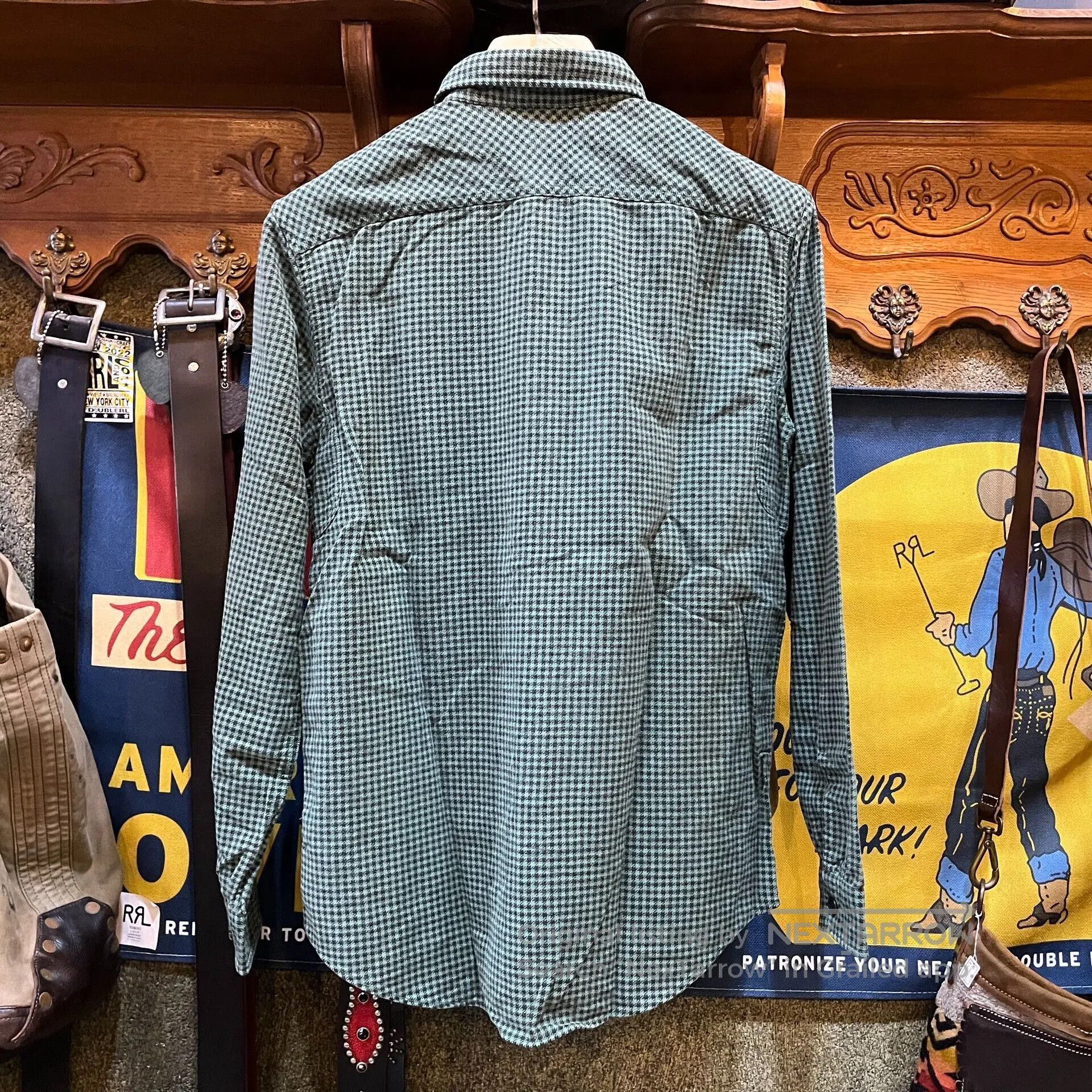 RRL Ralph Lauren Vintage Green Houndstooth Button. Size US M / EU 48-50 / 2 - 2 Thumbnail