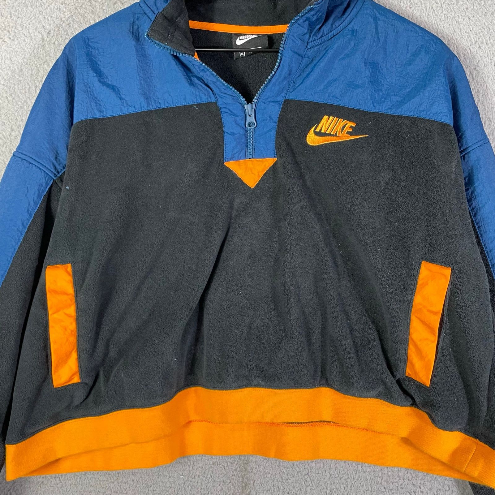 Nike Nike Women’s XL Blue Gray Orange Half-Zip Windbreaker Jacket Size XL / US 12-14 / IT 48-50 - 7 Thumbnail