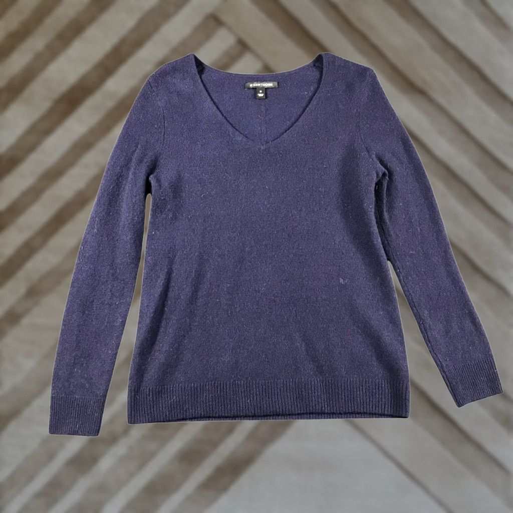 Vintage 41 Hawthorn Womens V-Neck Long Sleeve Knit Pullover Sweater Blue Size XS Size XS / US 0-2 / IT 36-38 - 1 Thumbnail