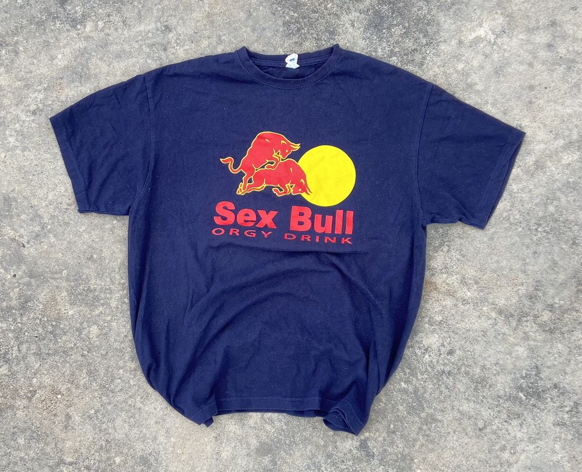 Designer × Red Bull 🟤 Crazy Funny Sex Bull Tee shirt 🟤Y2K🟤 Size US L / EU 52-54 / 3 - 2 Thumbnail