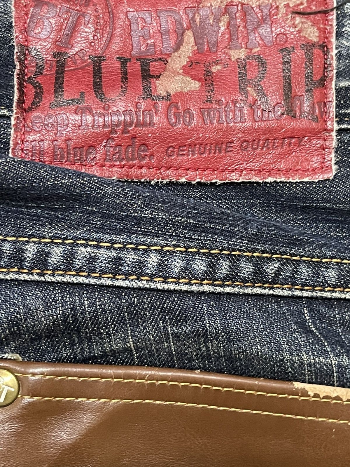 Edwin Vintage Edwin Blue Trip Blue Faded Wash Distressed Loose Fit Size US 30 / EU 46 - 9 Thumbnail