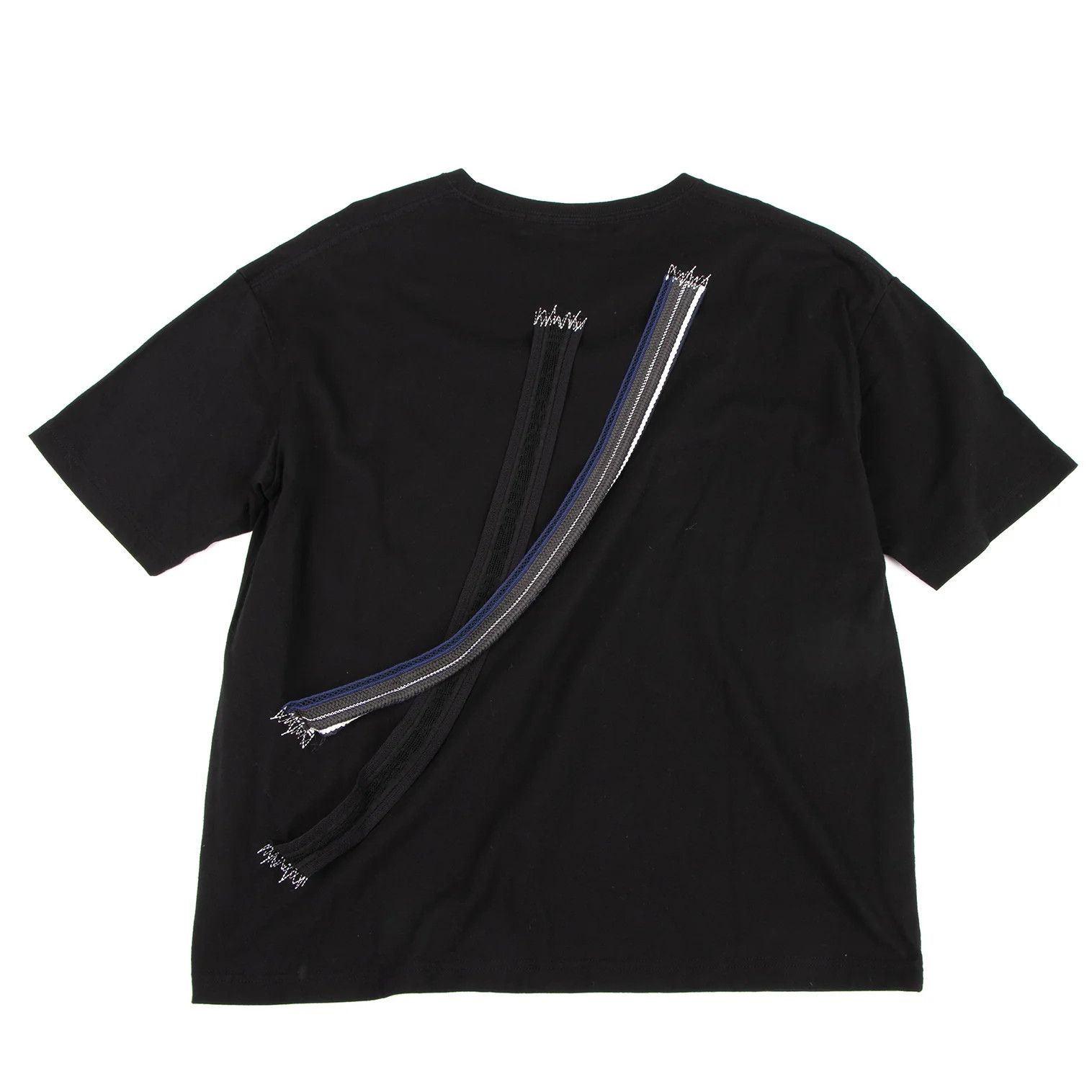 Yohji Yamamoto Tape-Decorated T-Shirt in Black, Size 2 Size US M / EU 48-50 / 2 - 1 Thumbnail