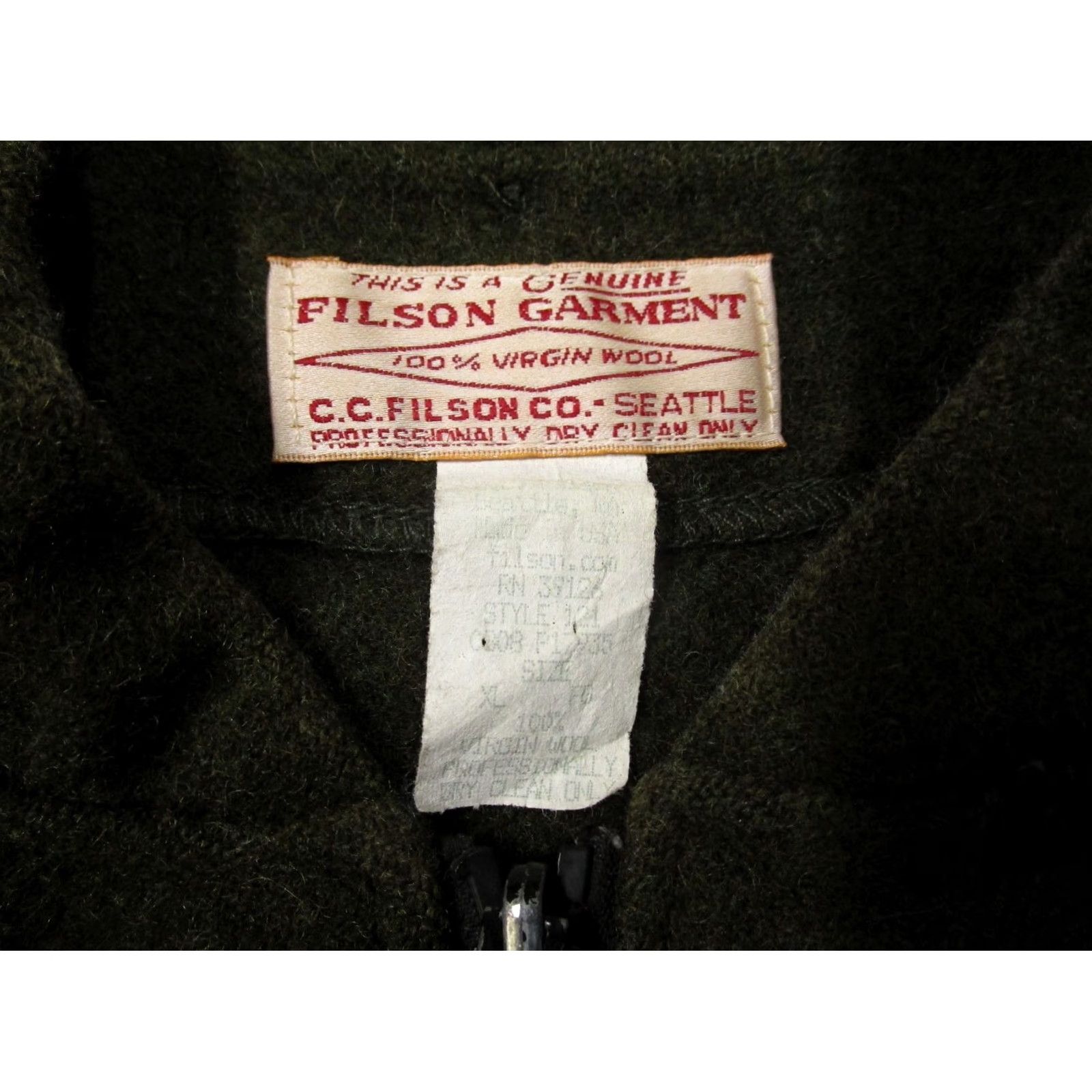 Filson VINTAGE Filson Vest Men XL Green Mackinaw Wool Full Zip Outdoor Hiking Workwear Shirt Size US XL / EU 56 / 4 - 8 Thumbnail