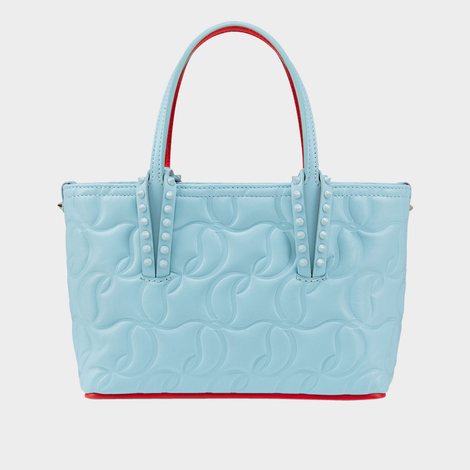 Christian Louboutin o1s1wg110225 Size: OS/Embossed Leather Tote Bag in Blue Size ONE SIZE - 1 Thumbnail