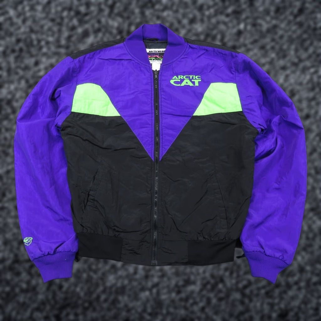 Vintage VINTAGE Arctic Cat Jacket Men Medium Purple Black Neon Insulated 80s Snowmobile Coat Size US M / EU 48-50 / 2 - 1 Thumbnail