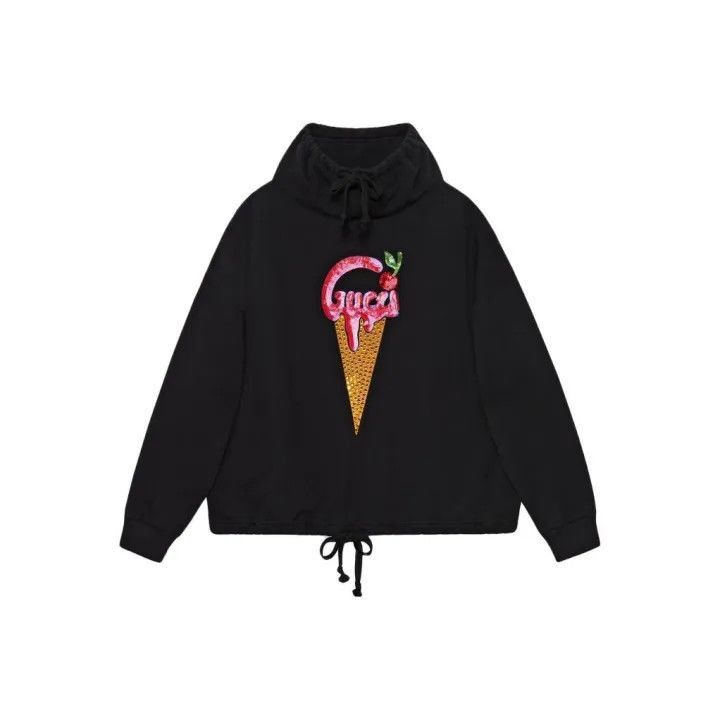 Gucci Gucci Black Ice Cream Hooded Sweatshirt-2507 Size S / US 4 / IT 40 - 7 Thumbnail