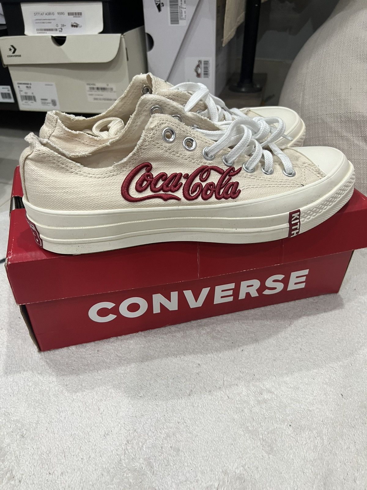 image of Coca Cola x Converse Kitb X Cocacola Shoes in White, Men's (Size 9)