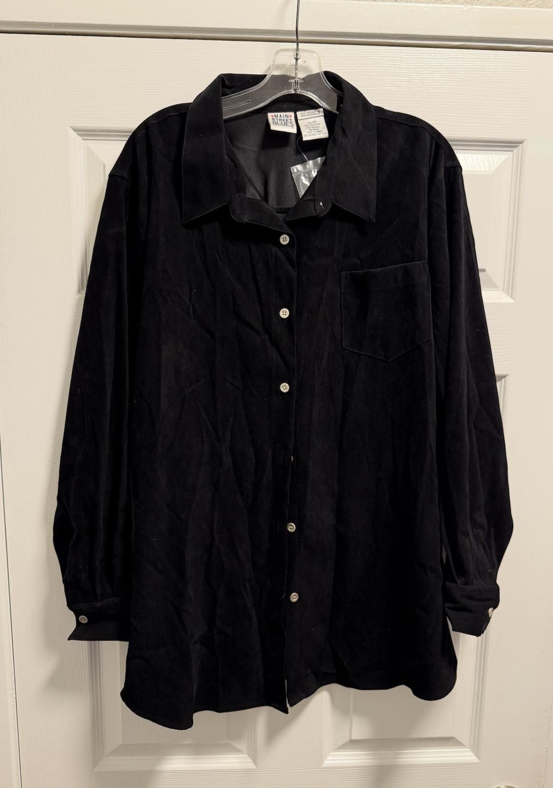 Designer Mainstreet Blues Black Shacket 2X – Velvet Feel MAGIC Size XXL / US 16-18 / IT 52-54 - 6 Thumbnail