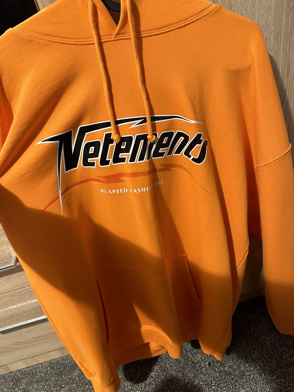 image of Vetements Hi-Speed Fashion Hoodie in Orange, Men's (Size XS)