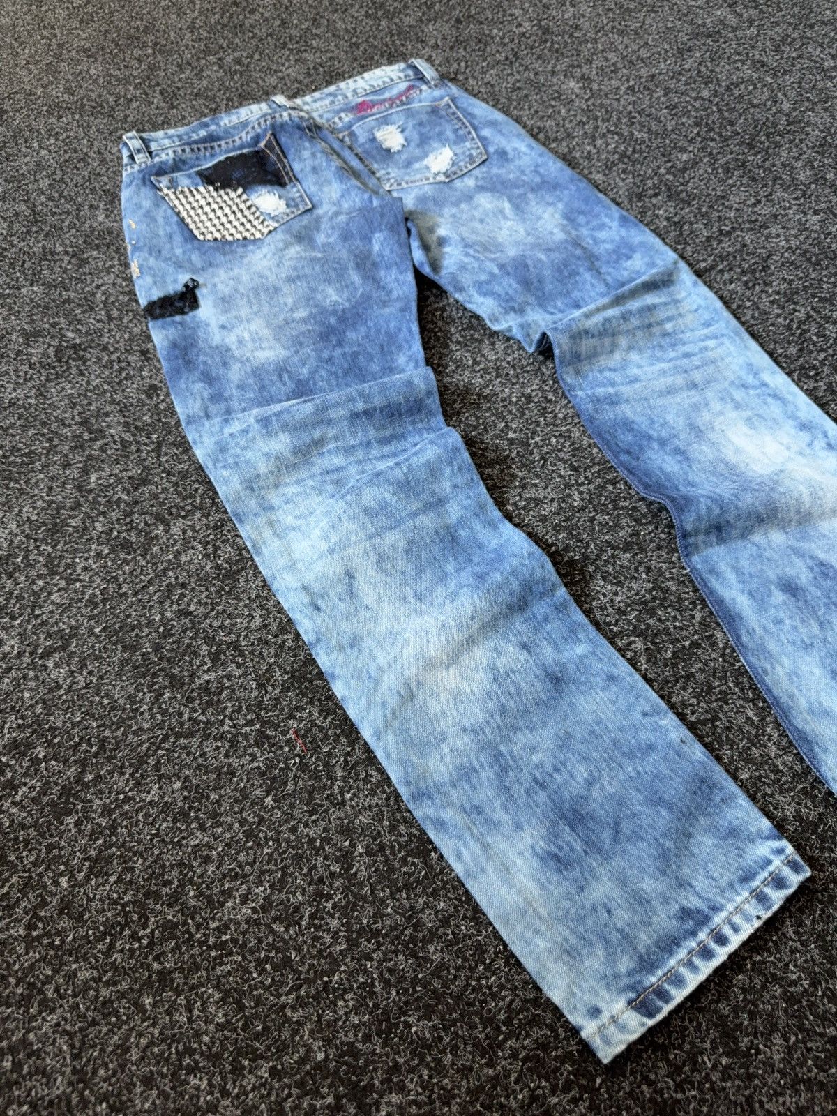 Desigual Retro 00s Vintage Desigual Patchwork Distressed Jeans Size 27" / US 4 / IT 40 - 10 Thumbnail