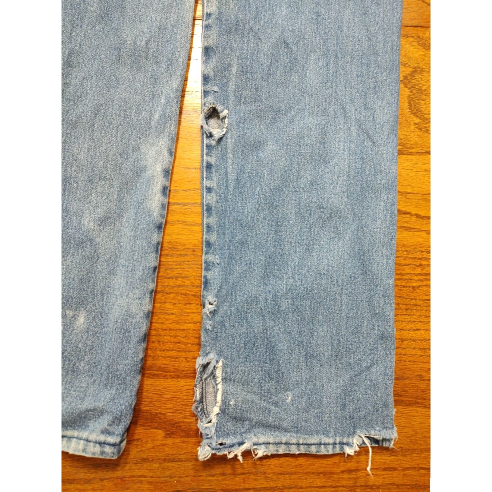 Vintage VINTAGE Vienna Jeans Distressed 90s Retro High Rise 24x32 Womens Blue 5-Pocket Denim Size 42" / US 20 - 4 Thumbnail