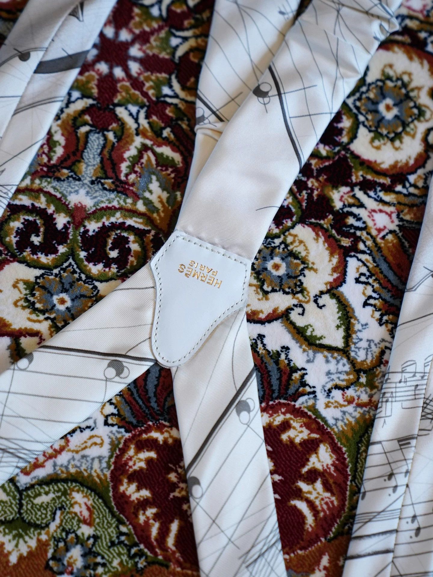 Hermes HERMES Vintage ViolinKing Silk Printed Suspenders Size ONE SIZE - 7 Thumbnail