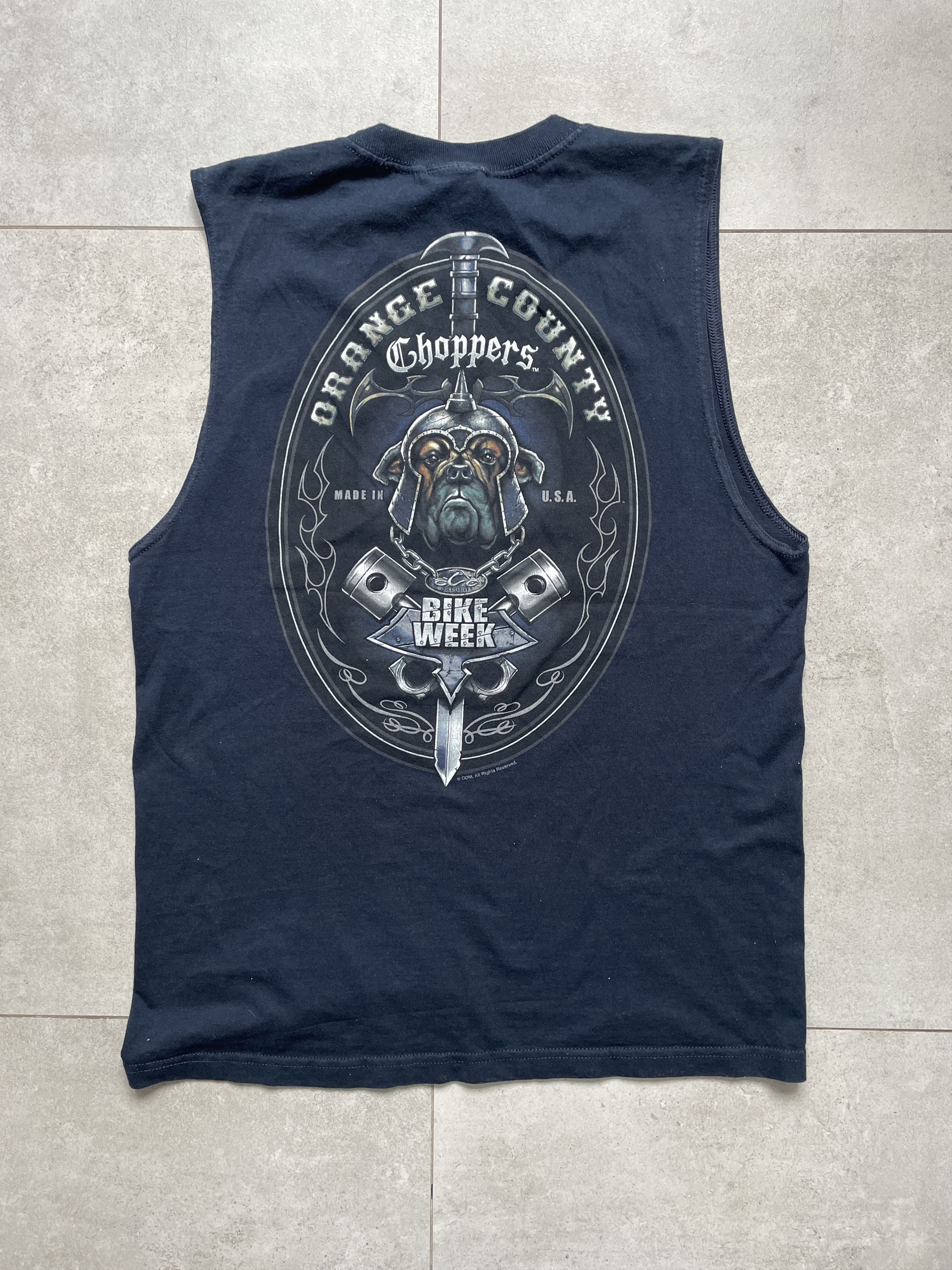 Vintage Y2K NAVY ORANGE COUNTY CHOPPERS BIKE WEEK NAVY SLEEVELESS Size US M / EU 48-50 / 2 - 3 Thumbnail