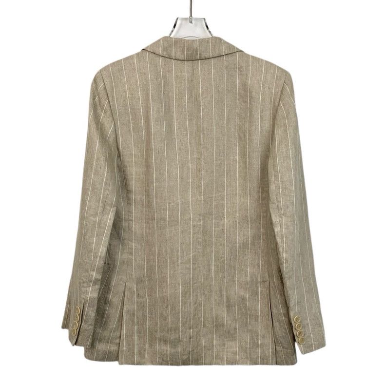 Max Mara Max Mara Beige Vertical Stripe Single Button Lapel Blazer Size XS / US 0-2 / IT 36-38 - 2 Thumbnail